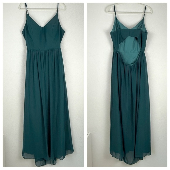 NEW Revelry Ainsley Chiffon Cut Out Back Maxi Formal Dress 14 - Picture 2 of 7